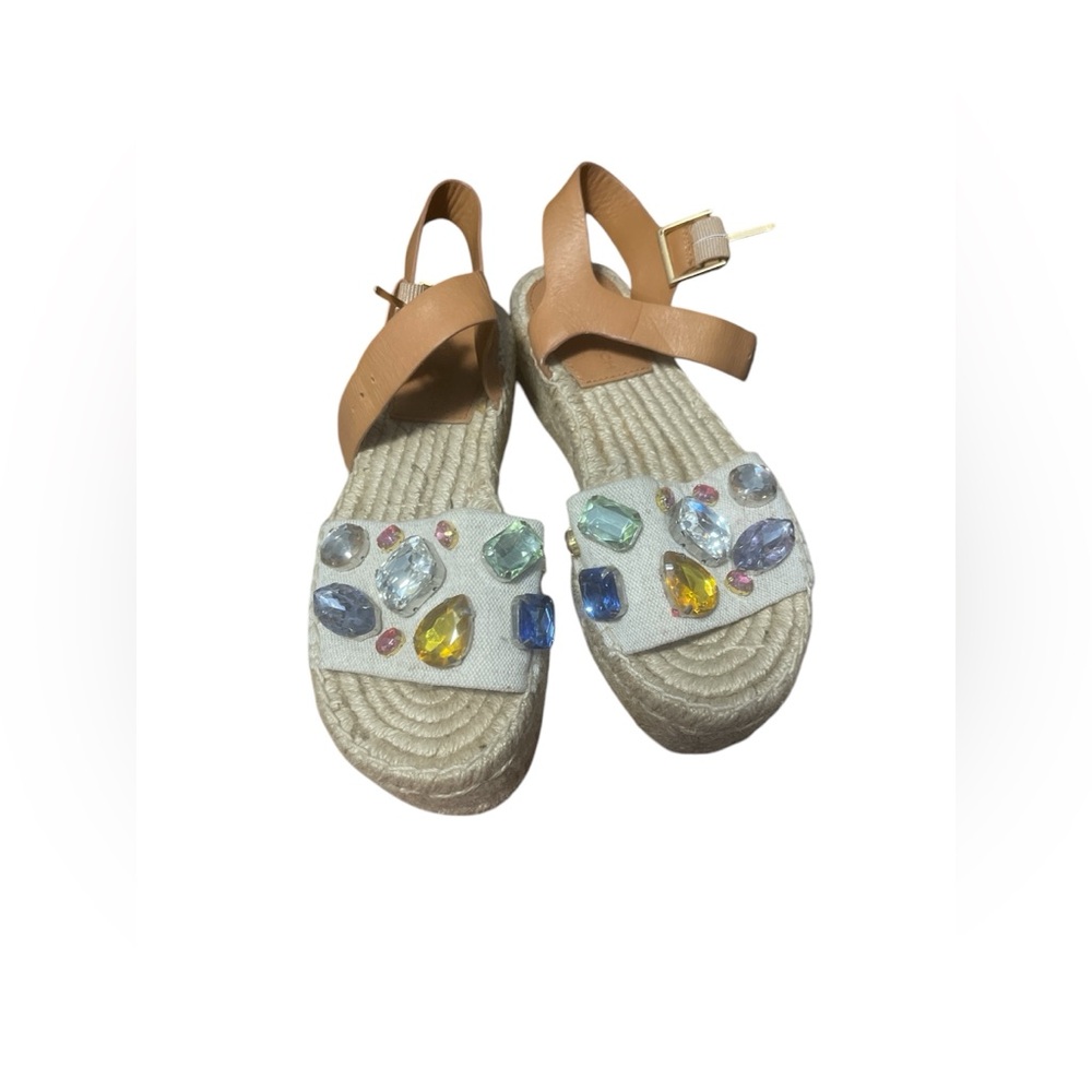 Tori Burch Jeweled Espadrille Sandals